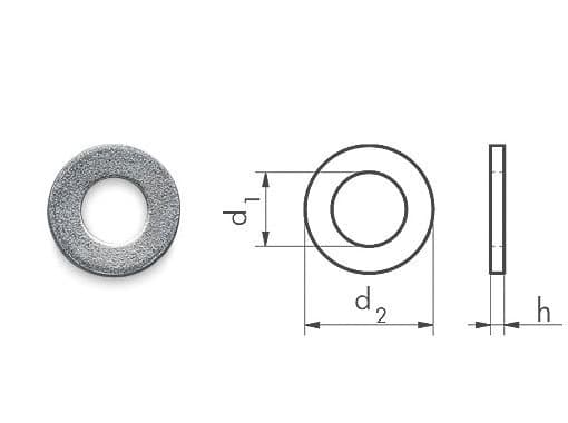 Шайба плоская, оцинкованная