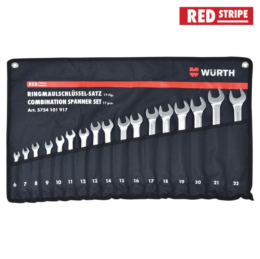 Набор ключей комбинированных SW6-22, 17 шт RED Stripe