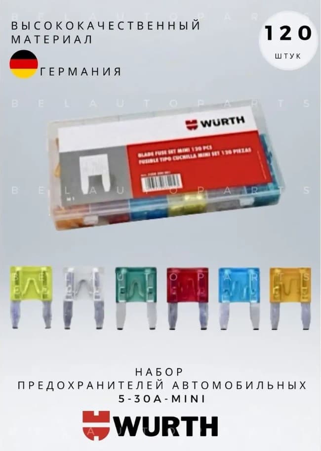 Набор предохранителей Mini 120шт