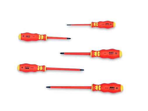 Набор диэлектрических отверток прямой профиль и крест PH VDE, 5 штук