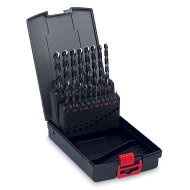 Набор сверл HSS ZEBRA в пластмассовом футляре, 19 шт.