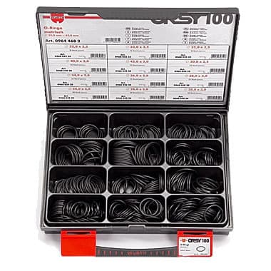 Набор резиновых уплотнительных колец, метрических, 12 размеров, 330 шт. в футляре ORSY 100